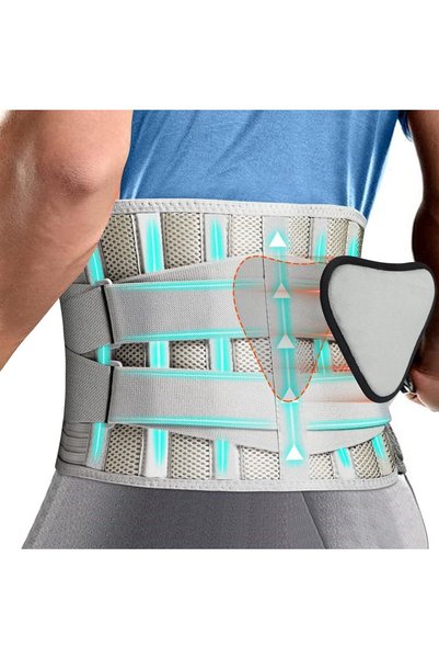 SYOSI دعامة ظهر قابلة للتعديل للطب الرياضي، دعامة مع وسادة دعم أسفل الظهر، لت...