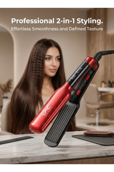 LAC 2 in 1 Hair Crimper and Hair Straightener, Professional Hair Styling Flat...