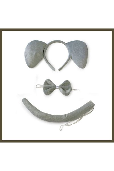 northcity n Elephant Costume Accessory Set (3-Piece) - Crown, Bow Tie, Tail BX