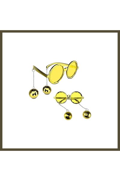 northcity n Disco Party Glasses with Clustered Beads, Gold Color, BX