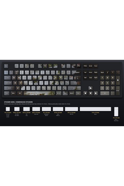 OEM Stickere Tastatura Motiv Floare de Primavara, Design Continuu, Coala A4 A...