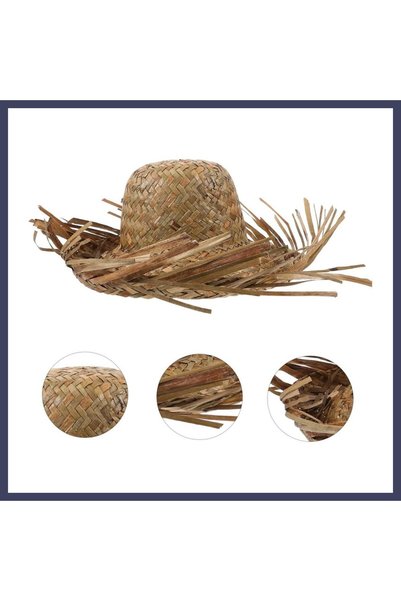 Vitaroyal Tropikal Parti Naturel Hasır Hawaii Şapkası 13x36 cm HAN