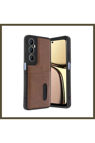 northcity n غطاء جلدي أنيق من سارا، متوافق مع هاتف Realme C65 - لون بني داكن ...