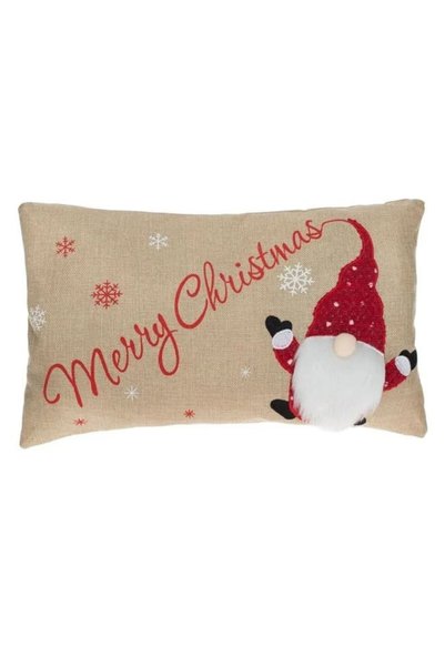 OEM Pernă decorativă de Crăciun, gnom bej cu barbă albă, 50x35cm, DCJ996 - Mo...