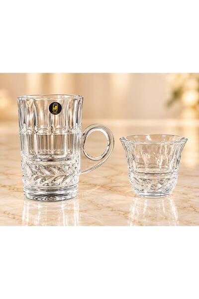 aljahwari Teapot and Cup Set with Plates 18 Pieces