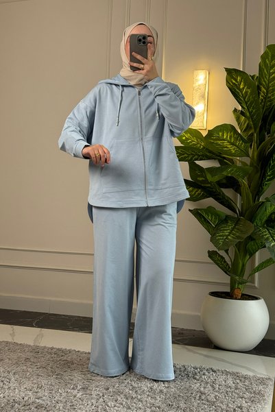 Suede Style 9290 - Set casual elegant și confortabil pentru femei, cu glugă, ...