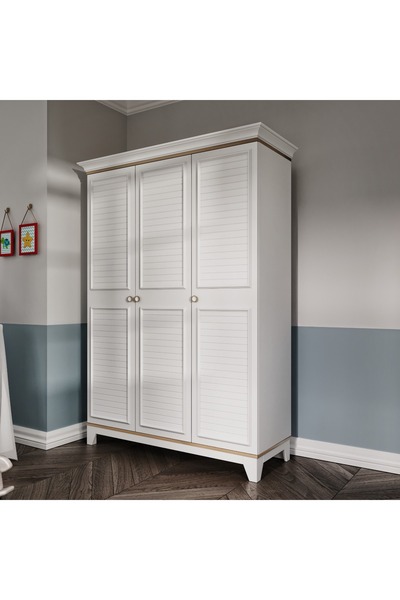 Baby Darling Atlas 139 cm 3 Kapaklı Gardrop %100 MDF