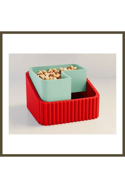northcity n 3D-Printed Pistachio Bowl - Dual-Chambered Shell Separator Servin...