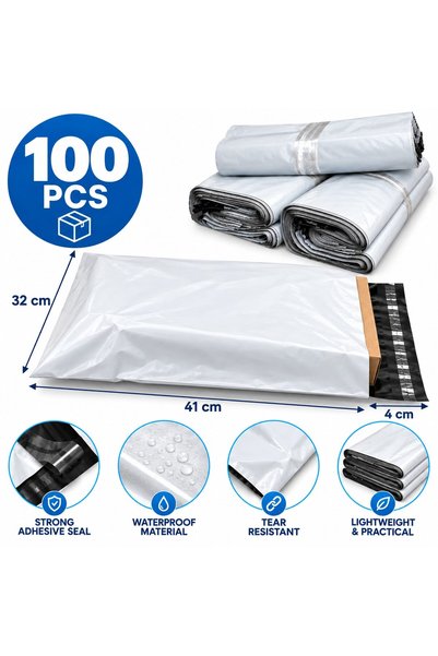 VARENTIS Set de 100 de plicuri de curierat 32x41+4 cm, plicuri autoadezive al...