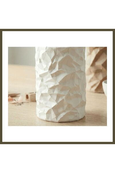 northcity n 3D-Printed Crinkled Paper-Look Pencil Holder, Modern Desktop Orga...