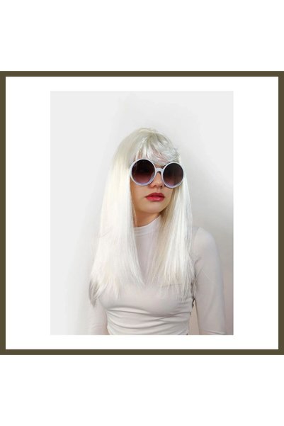 northcity n White Long Solid Color Parted Wig BX