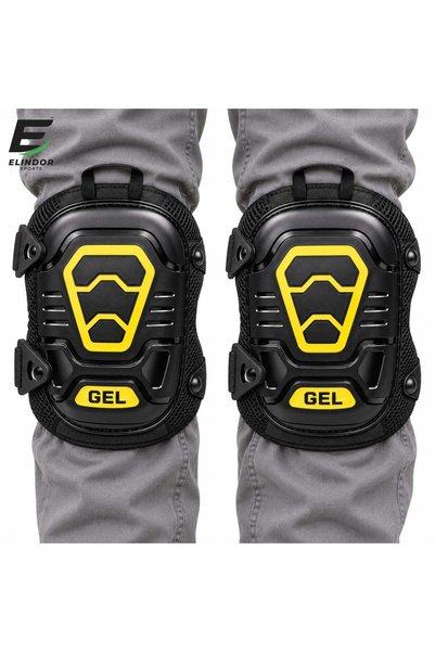 Elindor Work Knee Pads, Set of 2, Adjustable Straps, Synthetic Rubber and Pla...
