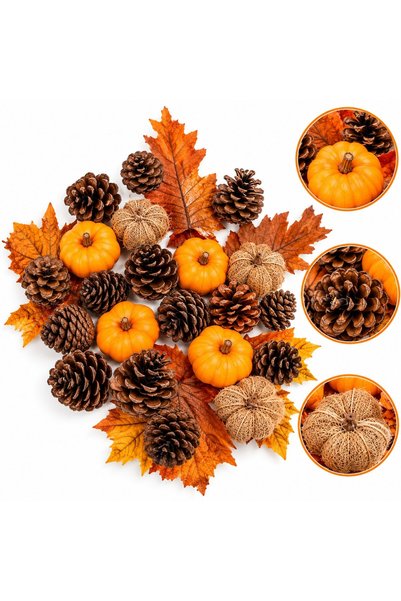 VARENTIS Potpourri decorativ de toamnă cu dovlecei, conuri de pin și frunze, ...