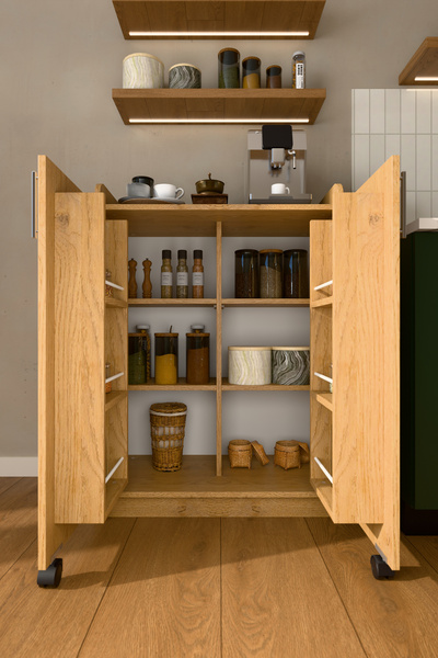 asratrend Lüks 2 Kapılı Çok Amaçlı Kiler Dolabı %100 MDF Erzak Organizer Mutf...