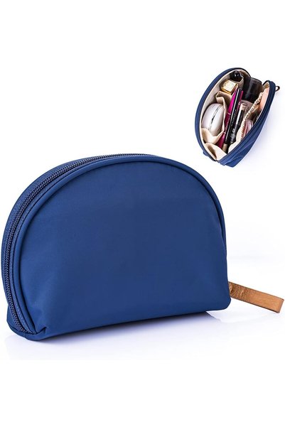 Hekyip Half Moon Cosmetic Bag, Travel Makeup Pouch, Portable Waterproof Cosme...