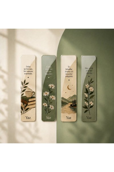 Ayraç Kitap Ayracı Sayfa Tutucu Sayfa İşaretleyici Okuma Aksesuarı Laminasyonlu Şık 4 Adet