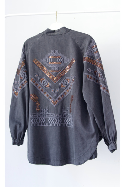 Dadali kimono with ethnic patterned embroidery