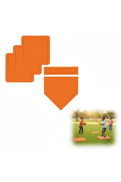 ELECDON 5-Piece Throw Down Rubber Base Set, Includes Home Plate & Pitcher's R...