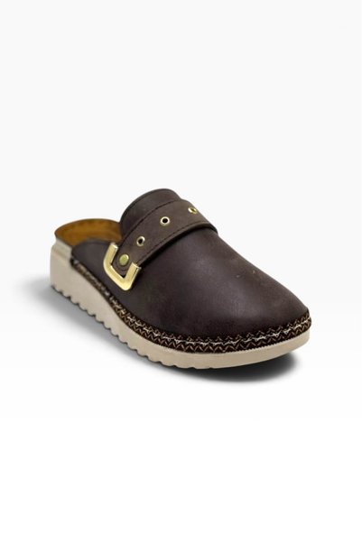 Perla 3150-27 Дамски чехли сандали с анатомична подметка и каишка от мазан на...