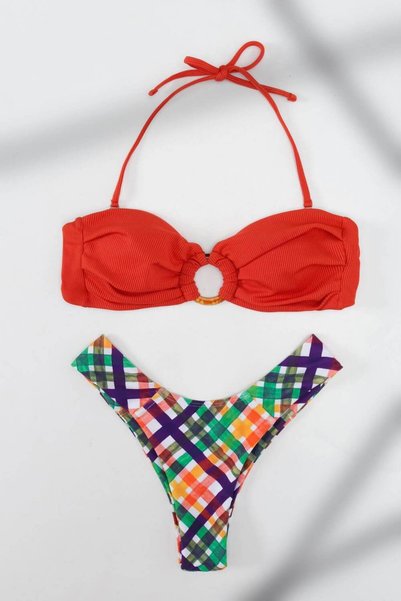 Luigi Μαγιό Σετ Μπικίνι Strapless - Κεραμιδί - L