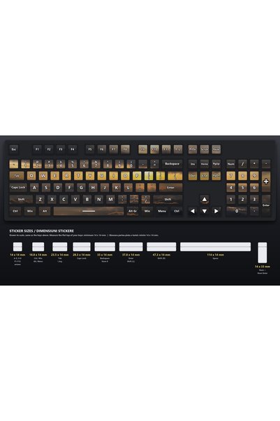 OEM Стикери за клавиатура Dawn Light, пълен комплект на лист А4, панорамен ди...