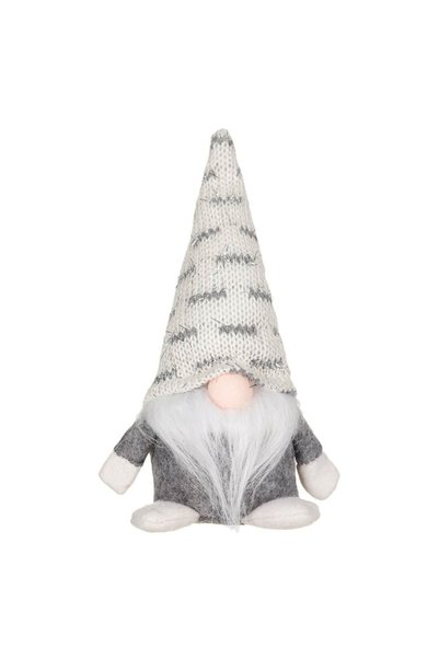OEM Figurina Craciun Gnome - Caciula Alb cu Gri, 18cm (DCJ654) - Ideal Moments