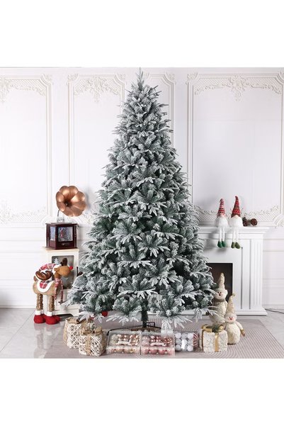 TAPIT 120cm/150cm/180cm/210cm/240cm Flocked Christmas Tree, Snow Covered Arti...