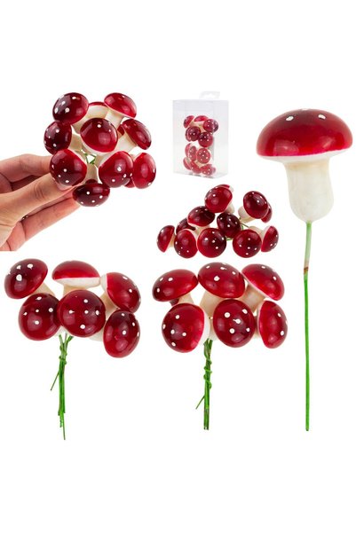Martom ciuperci voluță pe băț, ciuperci artificiale, ciuperci, ornamente de t...