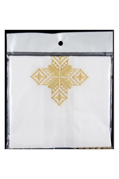 OEM Procovat alb, brodat cu fir auriu, model geometric/tradițional în cruce, ...