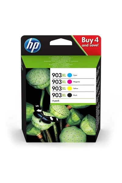 HP خراطيش حبر أصلية عالية الإنتاجية 903XL، باللون الأسود/السماوي/الأرجواني/ال...