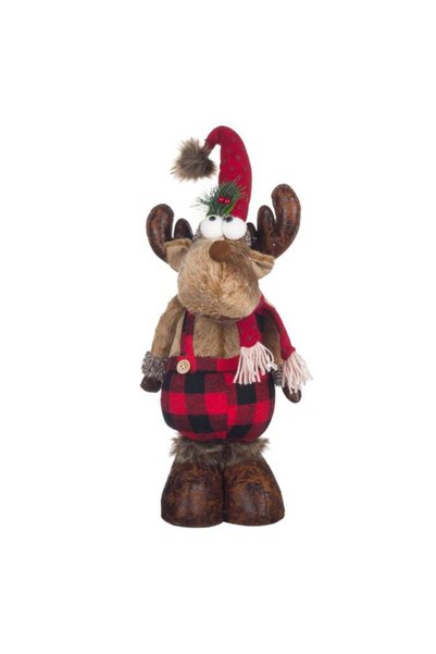 OEM Decorațiune de Crăciun, Figurină, Cerb, Pantaloni, Carouri, 45cm, DCJ208 ...