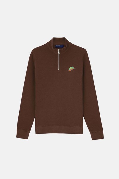 Reflect Studio Bukalemun SuperSoft Quarter-Zip Sweatshirt - Brown