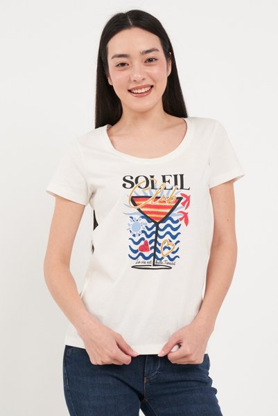 Timeout - Tricou dama cu maneca scurta si imprimeu grafic