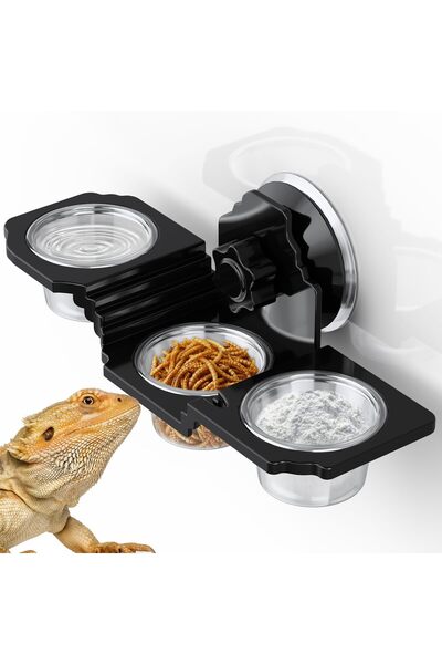 TERRIFI Crested Gecko Feeding Ledge, Reptile Food Dish for Leopard Geckos, Sp...