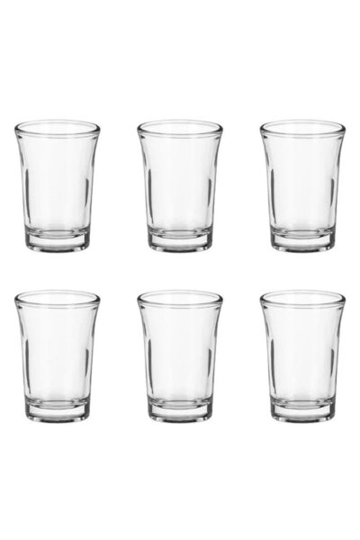 ANTBRO Set de 6 pahare de shot din sticlă transparentă cu fund gros, 50 ml, 4...