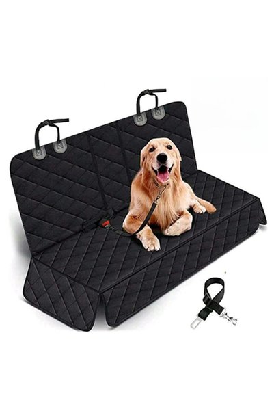 Yelajoy Dog Car Seat Cover Black Waterproof Non-Slip Bench Protector