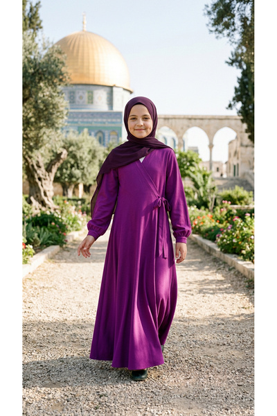 sayina Children's Purple Sleeve, Elastic-Waisted, Double-Breasted, Tie-Detail...