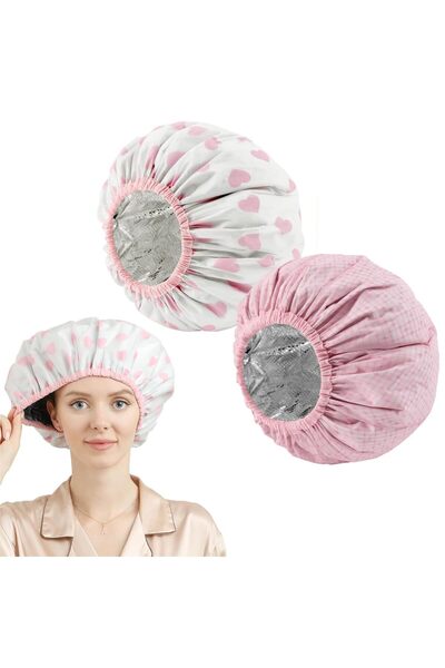 ALMEKAQUZ 2 Pcs Deep Conditioning Hair Treatment Caps – Waterproof Reusable S...