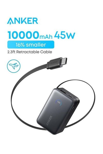 Anker بنك طاقة نانو بسعة 10000 مللي أمبير، شاحن محمول بسعة 10000 مللي أمبير م...