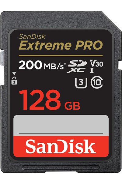SanDisk بطاقة ذاكرة SDXC UHS-I بسعة 128 جيجابايت، فئة C10، U3، V30، تدعم دقة ...