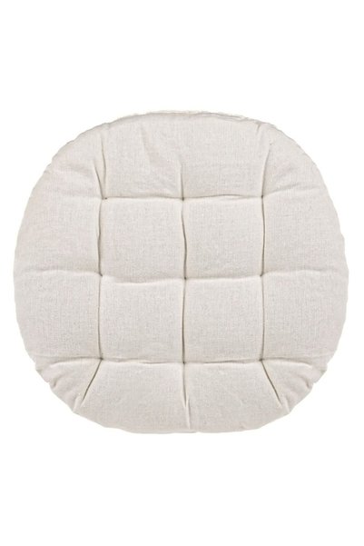 OEM Pernă rotundă pentru scaun, Ecru, Ø38x5cm, Dublă față, Bumbac-Poliester