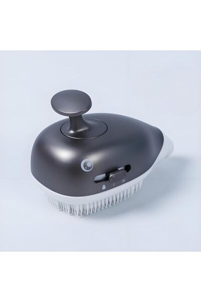 Yelajoy Grey Little Whale Baby Bath Shower Head, Soft Silicone Brush Shower S...