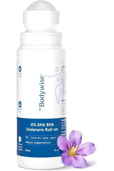 Be Bodywise 4% AHA BHA رول أون للإبط 75 مل |   ٢٪ حمض اللاكتيك، ١٪ حمض الماند...