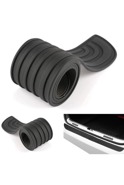 Generic Car Rear Bumper Protector Strip, Black Rubber, 104 cm x 9 cm, Self-Ad...