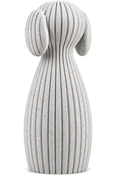 Generic Minimalist Dog Figurine 12.6 cm, Ribbed Modern Statue with Floppy Ear...