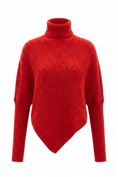 For Angels Fisherman's Collar Diagonal-Striped Sweater