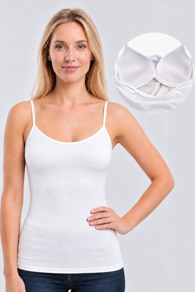 Pierre Cardin Women's 1211 Fine-Adjustable Strap Cotton-Lined Basic Tank Top