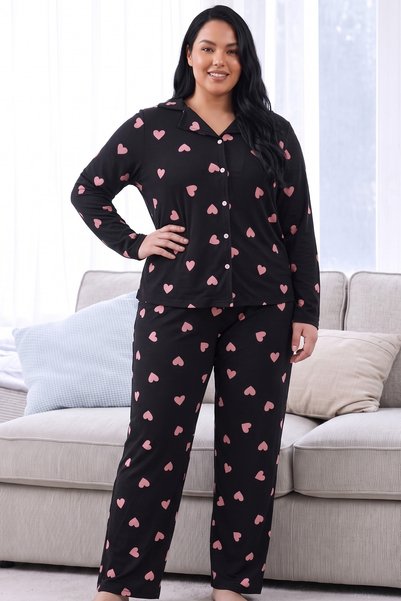 Siyah İnci Γυναικεία Πιτζάμα Plus Size Thermal "siyah inci" RONY