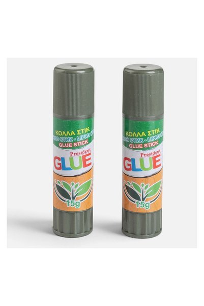 President Set 2 lipici stick 15 g – aplicare curată pentru școală, birou și p...