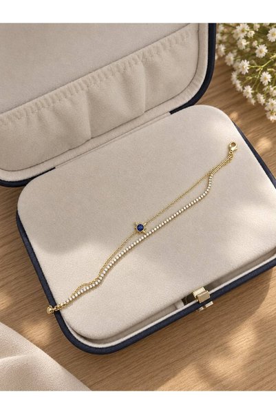 Maius Co. Waterway Zircon Stone and Star Symbol "Crunchy" Style Women's Stainless Steel Bracelet